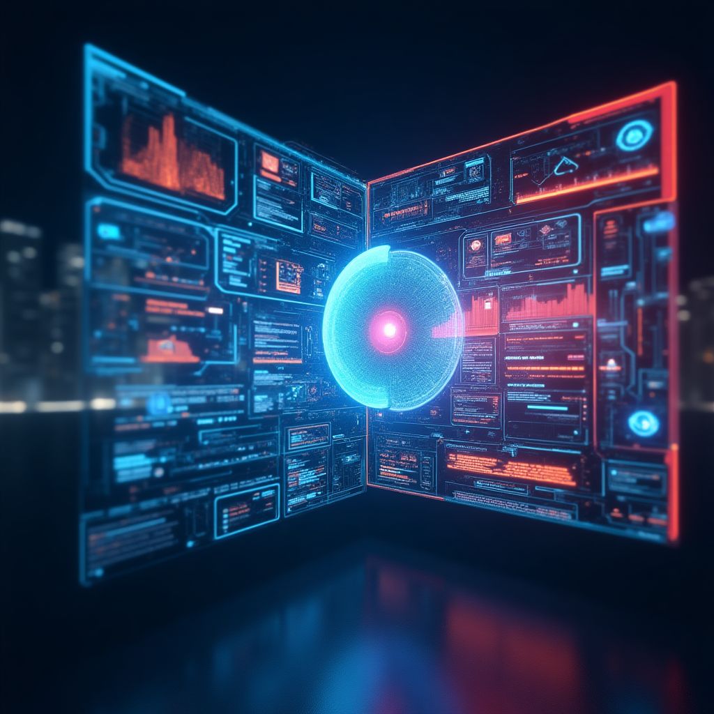 Visualización futurista de marketing digital